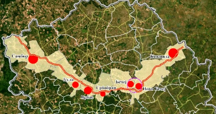 «Улыбка Воеводины» — важный участок проходит через Бечей и Novi Bečej.